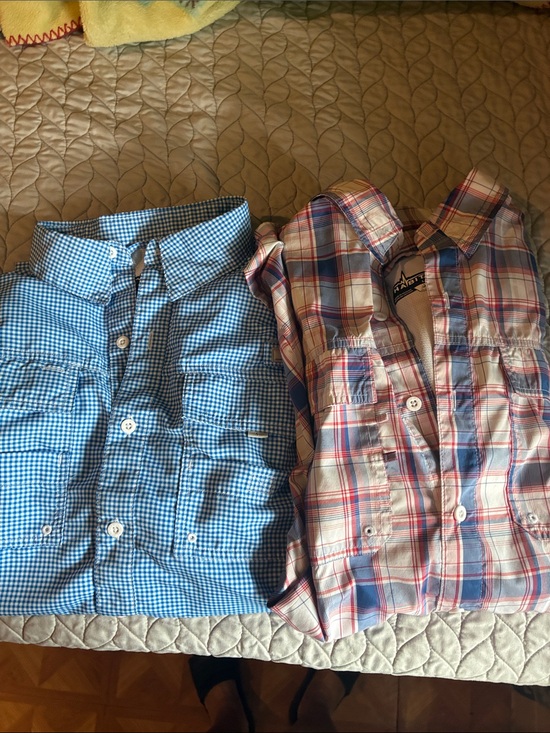 Habit Other - Habit Men’s Plaid Button-Down Shirt - Blue & Red and Blue & White